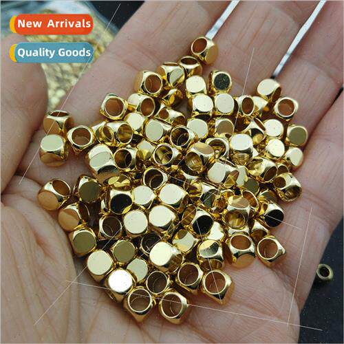 Copper gold-plated silicone spacer beads square beads locato