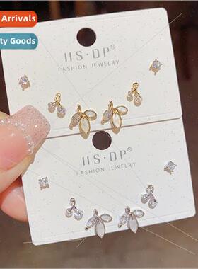 mple leaf earrings combination s925 silver pin fashion hundr