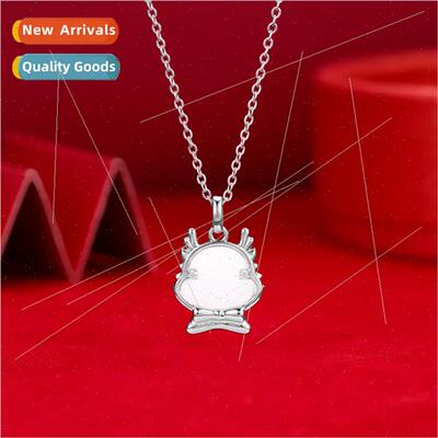 New s925 silver dragon baby whe shell pendant necklace femal