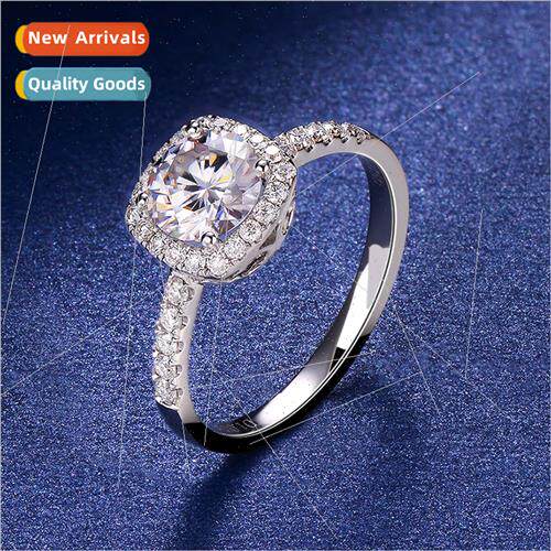 Square Wrap Ring Four Claw Diamond Ring Female Fashion One C
