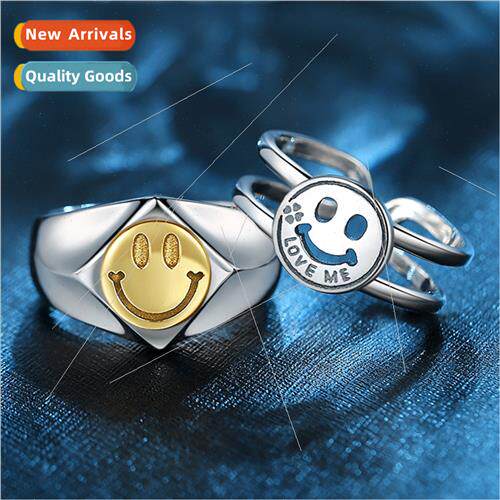 Smile couple ring pair ring pair niche opening men women tid