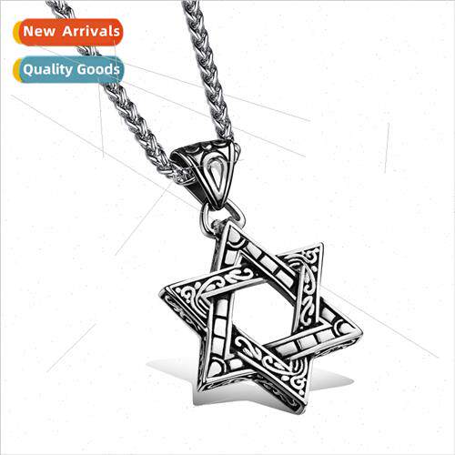 Hexagram Pendant Men Tanium Necklace Fashion Jewelry Join us