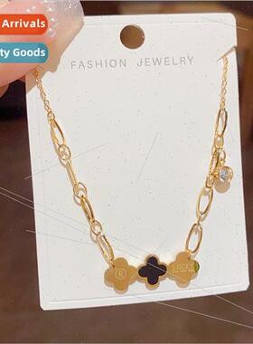 Europe minimalist four-leaf flower necklace niche collarbone