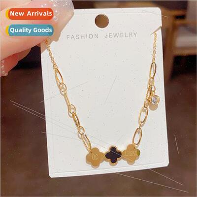 Europe minimalist four-leaf flower necklace niche collarbone