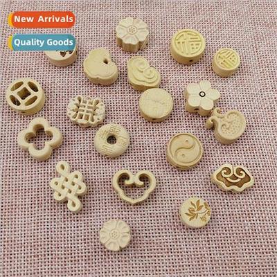 Poplar wood auspicious clouds blessing small flowers carving