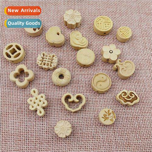 Poplar wood auspicious clouds blessing small flowers carving