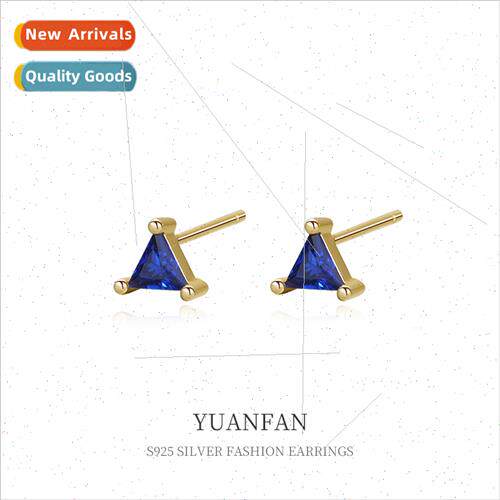 925 silver Colorful Geometric Zirconia Earrings Women Europe