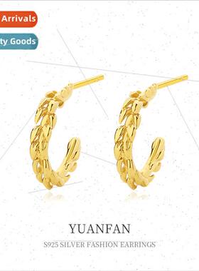 925 silver Vintage Leaf Earrings Women Hundred Minory Europe