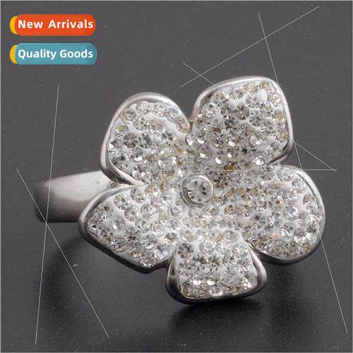 Europe ins court stainless steel ring tanium steel flowers f