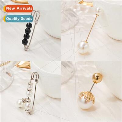 Fashion imation pearl inlaid diamonds small pins brooch pape