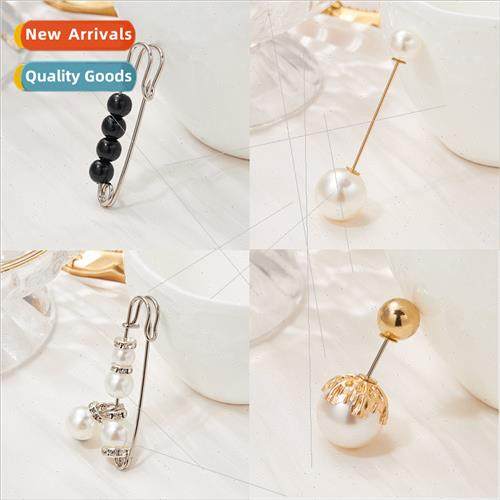 Fashion imation pearl inlaid diamonds small pins brooch pape