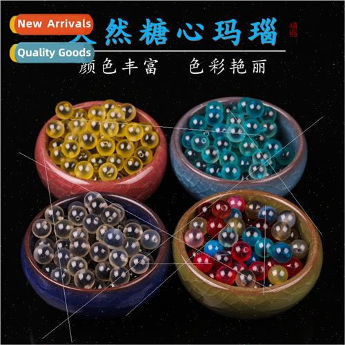 Ice translucent candy heart agate loose beads DIY handmade b