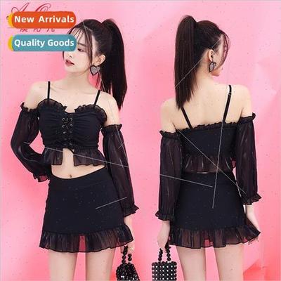 Sexy swimsu womens spl long-sleeved skirt pure desire wind t