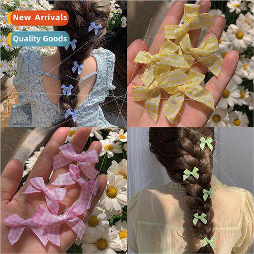 Korea Hundreds hair clips plaid duckbill clip bow hair clip