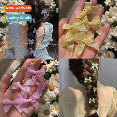 Korea Hundreds hair clips plaid duckbill clip bow hair clip
