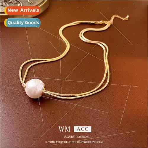Electroplating imation pearl double layer necklace Europe ni