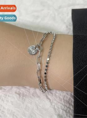 Round sign chain bracelet women simple girlfriend gift doubl