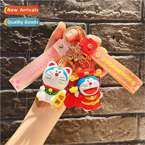 Doraemon keychain cartoon animation jewelry beckoning cat pe