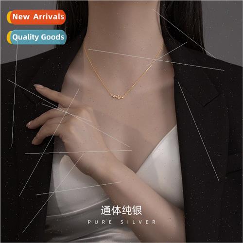 S925 silver plated simple pentagram necklace INS Korea hundr