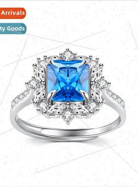 fast color zirconium inlay s925 silver ring ins niche hundre