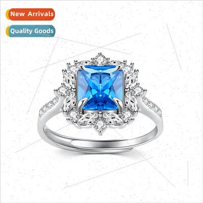 fast color zirconium inlay s925 silver ring ins niche hundre