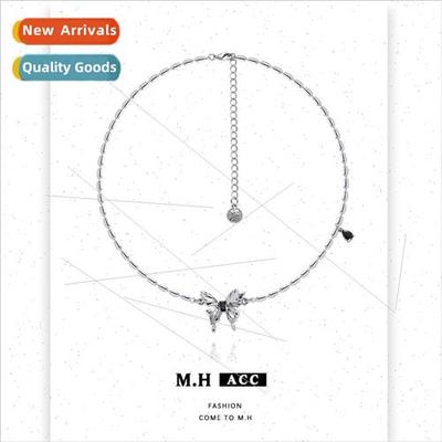 Butterfly necklace female tide versatile sweet cool wind col