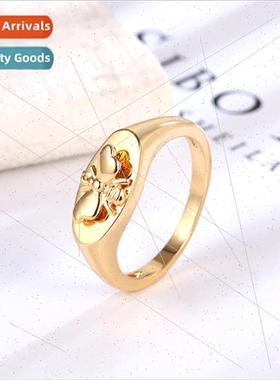 ttle Bee Ring Women Fun Vintage Gold Plated Ring Europe Crea