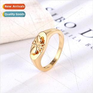 ttle Bee Ring Women Fun Vintage Gold Plated Ring Europe Crea