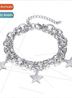 Korea Fashion Hip Hop Hundred Double Layer Stacked Pentagram