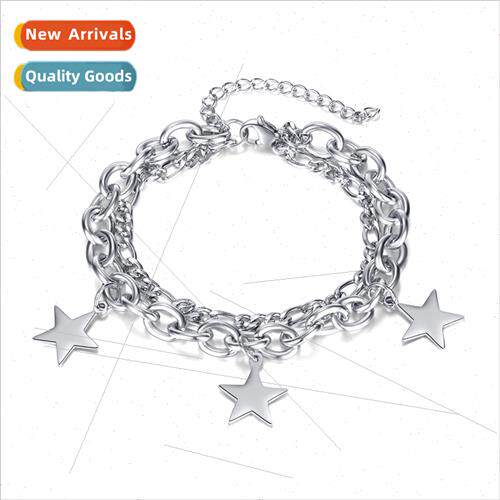 Korea Fashion Hip Hop Hundred Double Layer Stacked Pentagram