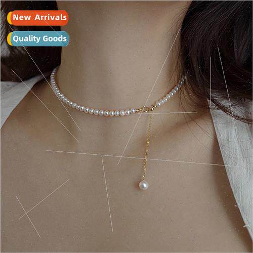 Classic natural pearl collarbone chain niche necklace 2022 n