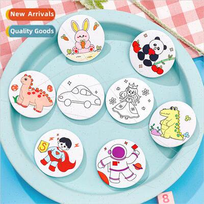 Children diy hand-painted graffi badges cartoon cute panda a