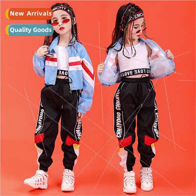 Childrens set dance su girls navel piercing jazz dance perma