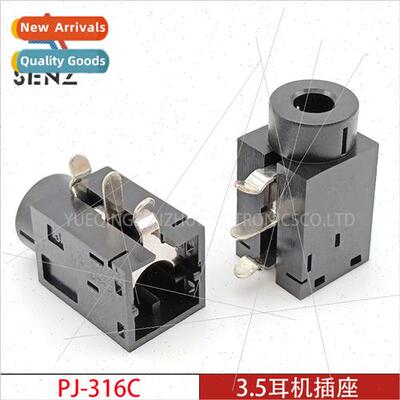 3.5mm headphone socket PJ-316C Horizontal three-pronged all-