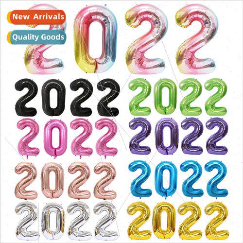 Happy 2024 40 inch Foil Balloon Black lver Number Balloon Ch