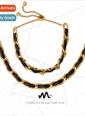 che Black Leather Rope Necklace Women Non Fade Bracelet Tass