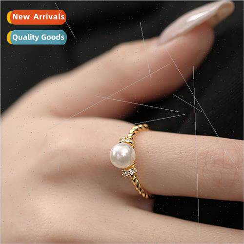 Diamonds Whe Pearl Twist Ring Opening Adjustable Schiffer Vi