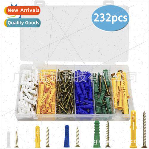 Plastic Wall Anchor Wood Screws Set 232pcs Boxed American Ex