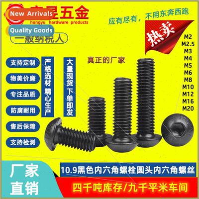 10.9 pan head socket head cap screws M8 M10M12 Black hexagon