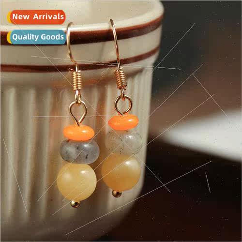 New colorful crystal round bead ear hooks new Chinese earrin