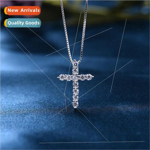 Cross Men Women Necklaces Cross Full Diamonds Bone Chain Eur