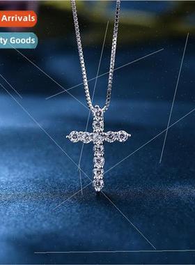 Cross Men Women Necklaces Cross Full Diamonds Bone Chain Eur