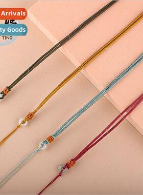 Jade Circle Peace Buckle Necklace Rope DIY Pendant Lanyard N
