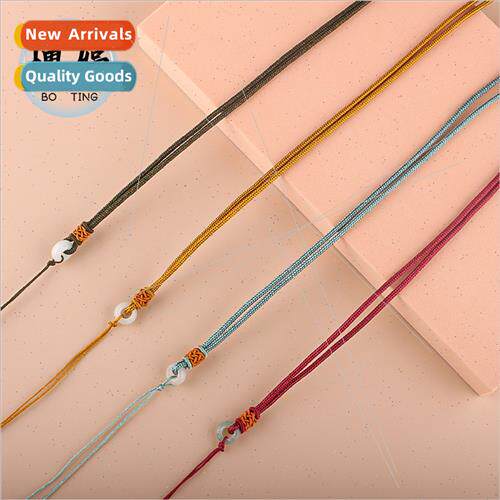 Jade Circle Peace Buckle Necklace Rope DIY Pendant Lanyard N