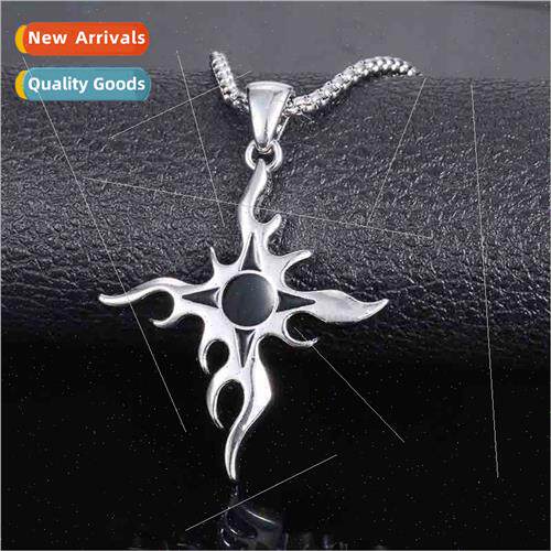 Cross pendant simple fashion floral necklace retro nd men wo