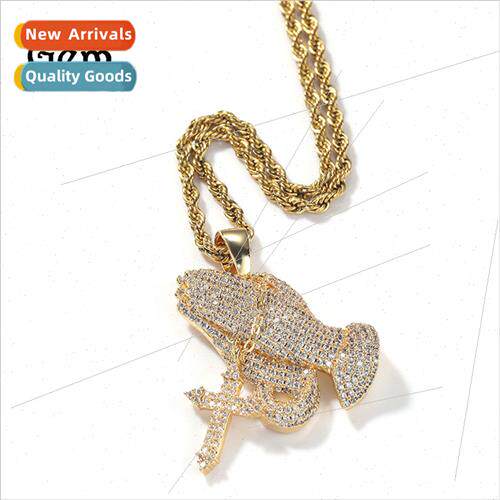 INS tide full diamond hcross pendant necklace Europe retro h