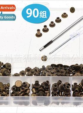 90 sets boxed bronze color book post leather sub mother rive