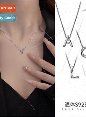 S925 silver exclusive flash diamond 26 English letters neckl