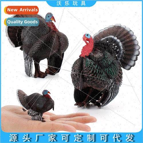 New farm poultry animal model turkey rooster model solid sta