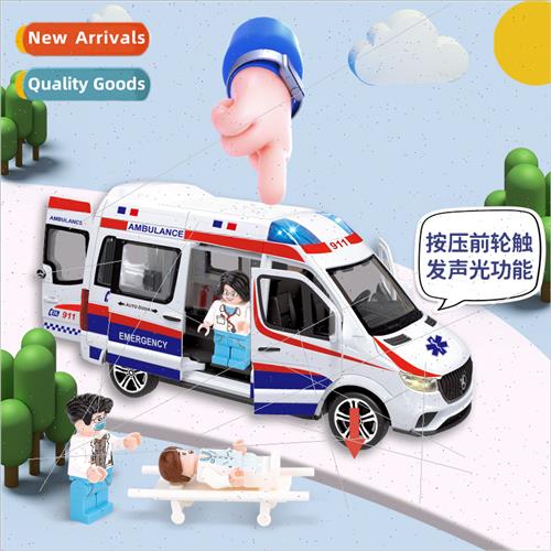 Window box 1:24 Benz ambulance alloy car model lights siren